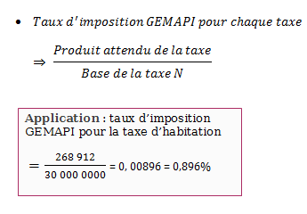 Application : taux imposition GEMAPI